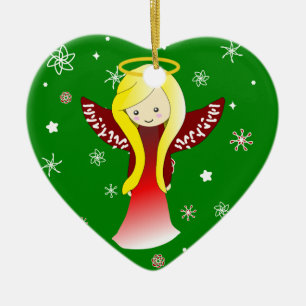 Niedliche Weihnachtsengels-Verzierung Keramikornament