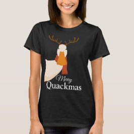 Niedliche Weihnachtsente-Ente Merry Quackmas Deer T-Shirt