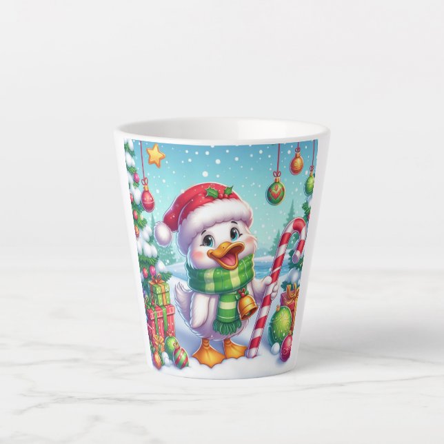 Niedliche Weihnachtsente Milchtasse (Vorderseite)