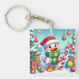 Niedliche Weihnachtsente Schlüsselanhänger
