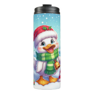 Niedliche Weihnachtsente Thermosbecher