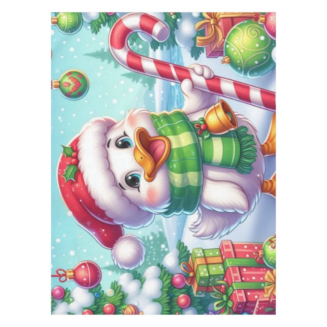 Niedliche Weihnachtsente Tischdecke (Vorderseite)