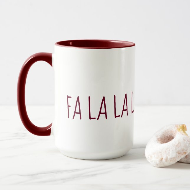 Niedliche WeihnachtsFA LA LA LA LA LA Tasse (Mit Donut)