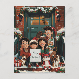 Niedliche Weihnachtsfamilie Postkarte