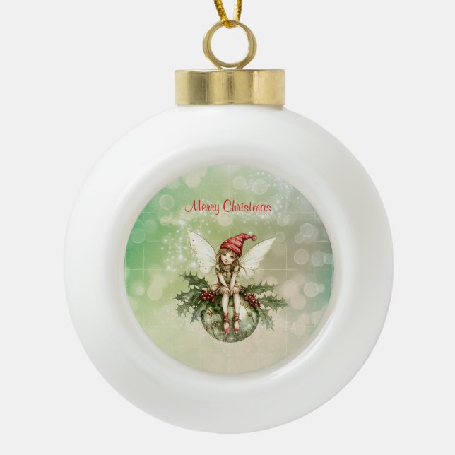 Niedliche Weihnachtsfeier auf einem Ornament (Vorderseite)