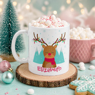Niedliche Weihnachtsfeier der Rentiere für Kinder Kaffeetasse