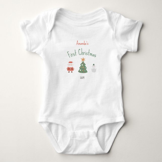 Niedliche Weihnachtsfeier des Weihnachtsjunges Baby Strampler (Vorderseite)