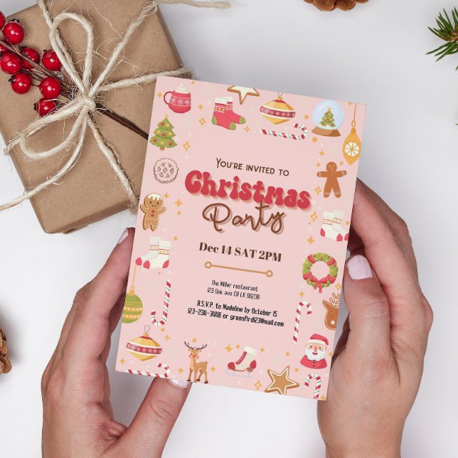 Niedliche Weihnachtsfeier Einladung (Von Creator hochgeladen)