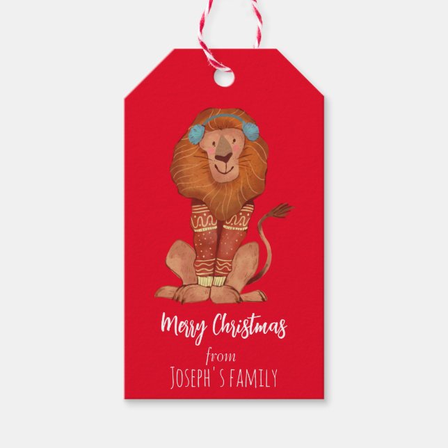 Niedliche Weihnachtsfeier Geschenkanhänger (Vorderseite)