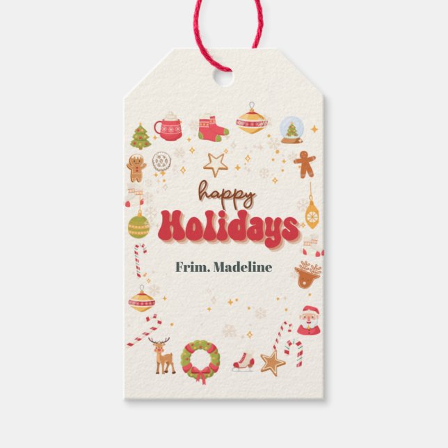 Niedliche Weihnachtsfeier Geschenkanhänger (Vorderseite)