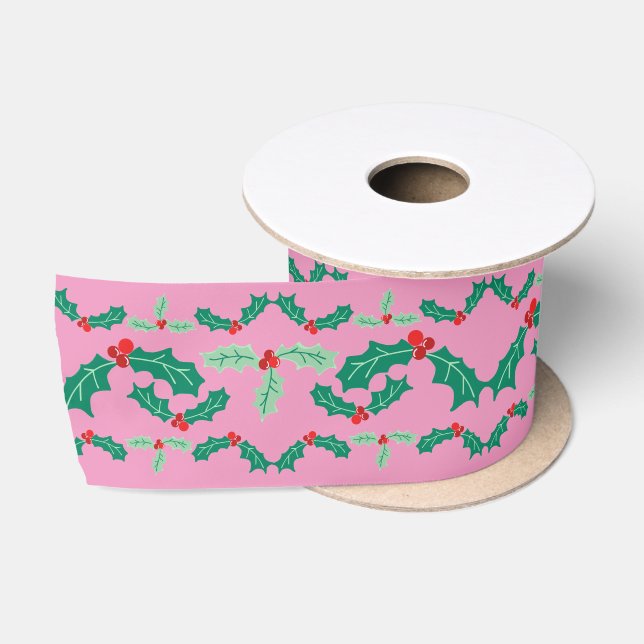 Niedliche Weihnachtsfeier in Rosa Satinband (Spule)