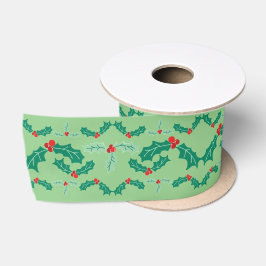 Niedliche Weihnachtsfeier in Rot & Grün Satinband