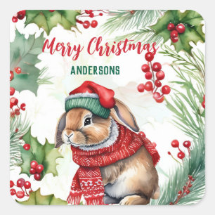 Niedliche Weihnachtsfeier Quadratischer Aufkleber