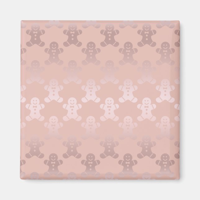 Niedliche Weihnachtsfeier Rose Gold Gingerbrei Man Magnet (Vorne)