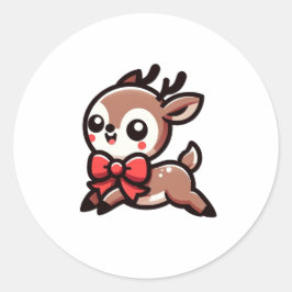 Niedliche Weihnachtsfeier Runder Aufkleber