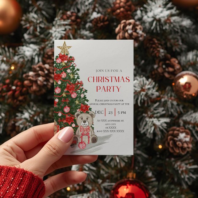 Niedliche Weihnachtsfeier Weihnachtsfest Weihnacht Einladung (Von Creator hochgeladen)