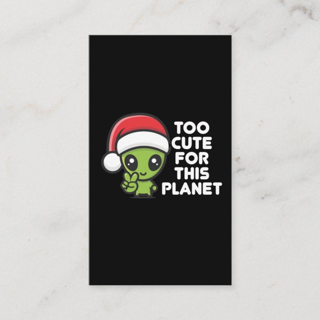 Niedliche Weihnachtsfeiertage Alien Extraterrestri Visitenkarte (Vorderseite)