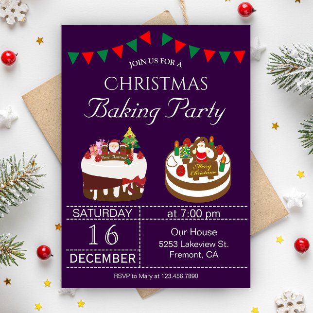 Niedliche Weihnachtsfeiertage Backen Party Einladu Einladung (Von Creator hochgeladen)