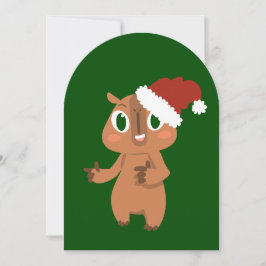 niedliche Weihnachtsfeiertage Capybara Einladung