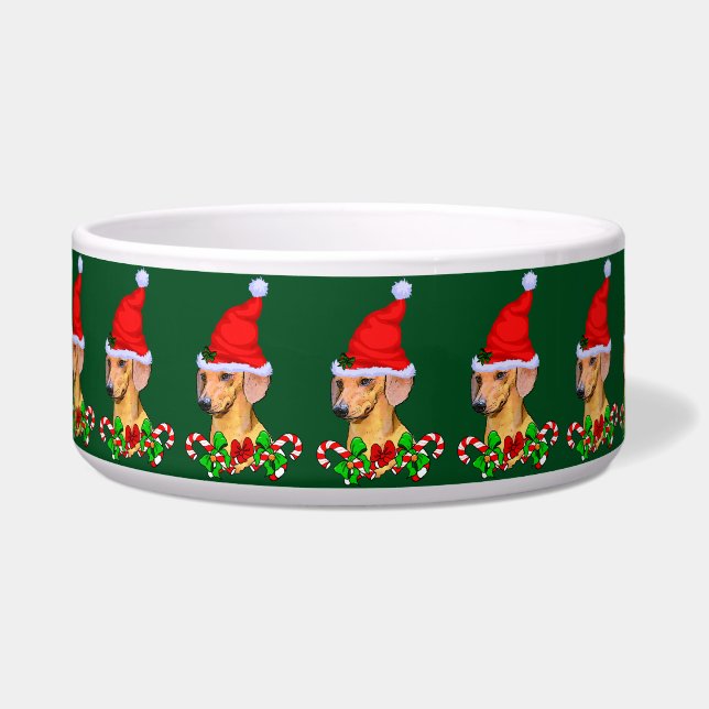 Niedliche Weihnachtsfeiertage Dackel Napf (Vorderseite)