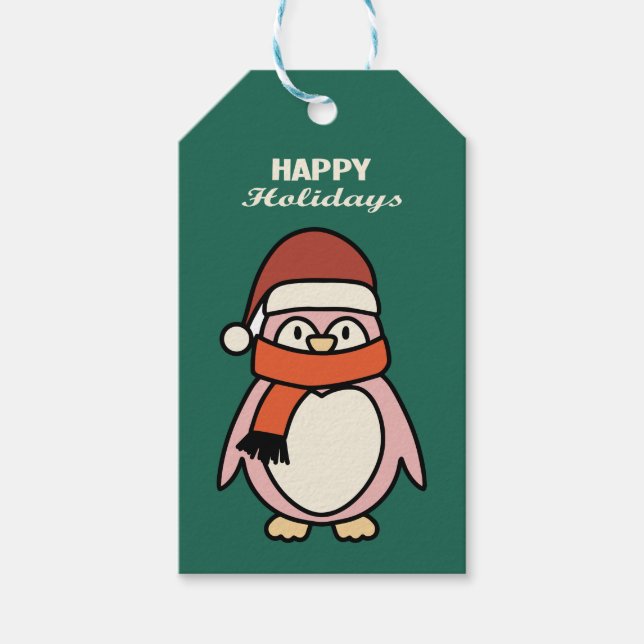 niedliche Weihnachtsfeiertage Geschenkanhänger (Vorderseite)