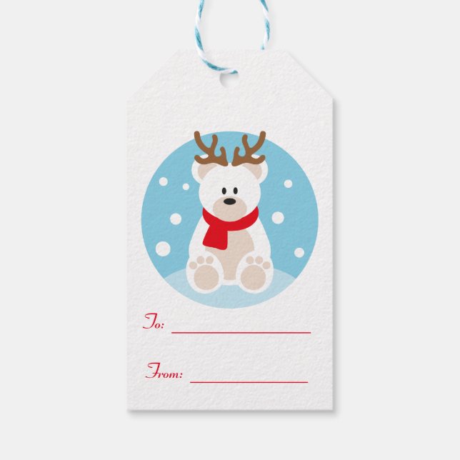 Niedliche Weihnachtsfeiertage Geschenkanhänger (Rückseite)