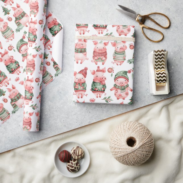 Niedliche Weihnachtsfeiertage Geschenkpapier (Kunsthandwerk)