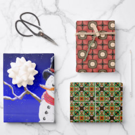 Niedliche Weihnachtsfeiertage Geschenkpapier Set