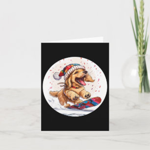 Niedliche Weihnachtsfeiertage Golden Retriever Hun Karte