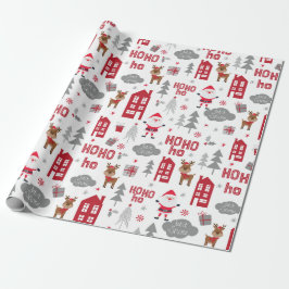 Niedliche Weihnachtsfeiertage im Weihnachtsmann Geschenkpapier