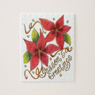 Niedliche Weihnachtsfeiertage mit Poinsettias