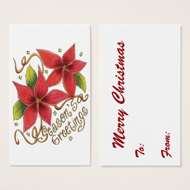 Niedliche Weihnachtsfeiertage mit Poinsettias (Vorne & Hinten)