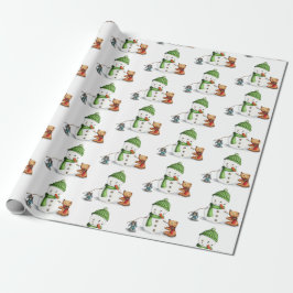 Niedliche Weihnachtsfeiertage mit Schneemann Geschenkpapier