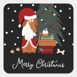 Niedliche Weihnachtsfeiertage Quadratischer Aufkleber