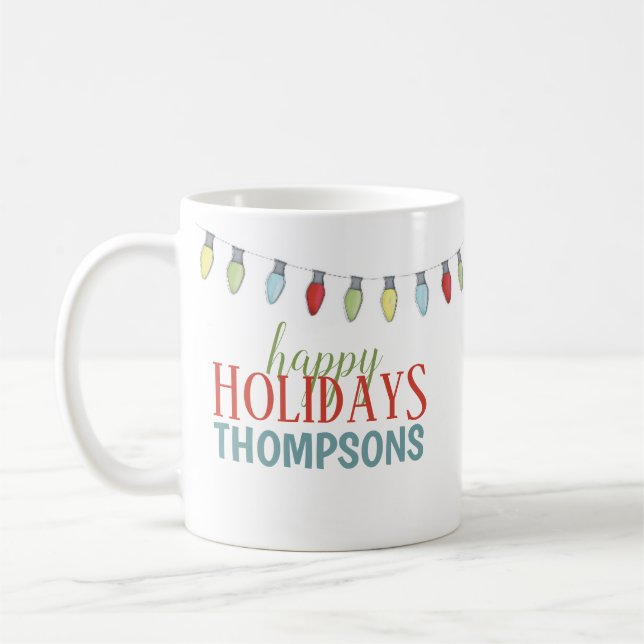 Niedliche Weihnachtsfeiertage Stilvoller Familienn Kaffeetasse (Links)