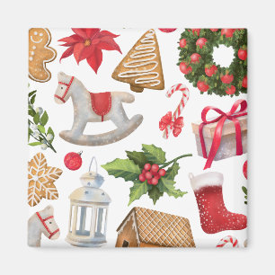 Niedliche Weihnachtsfeiertage Süßigkeiten Personal Magnet