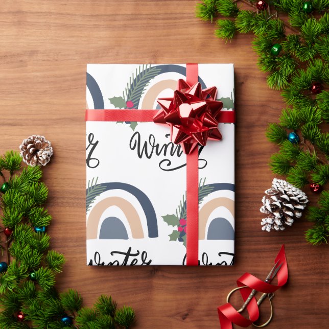 Niedliche Weihnachtsfeiertage Winterpine-Geschenk Geschenkpapier (Feiertagsgeschenk)