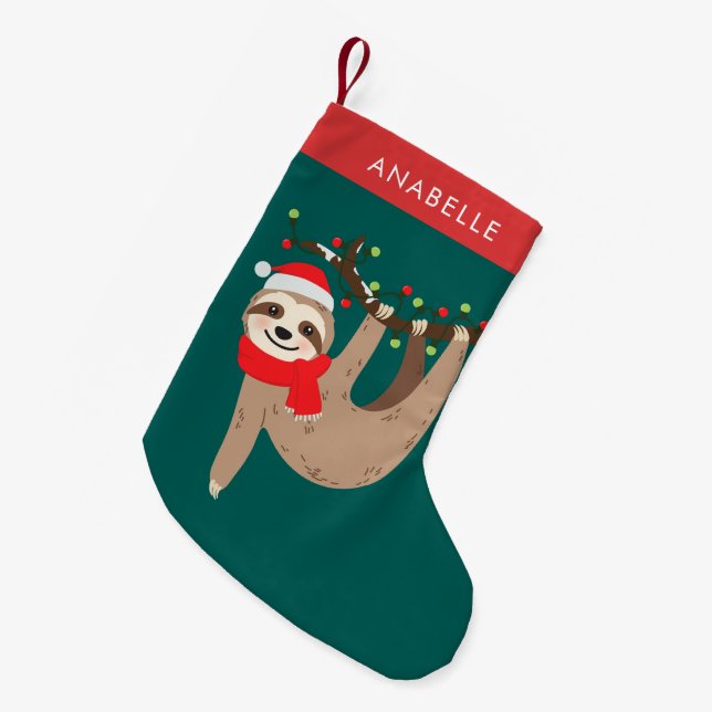 Niedliche Weihnachtsfeige Personalisiert Kleiner Weihnachtsstrumpf (Vorderansicht (hängend))