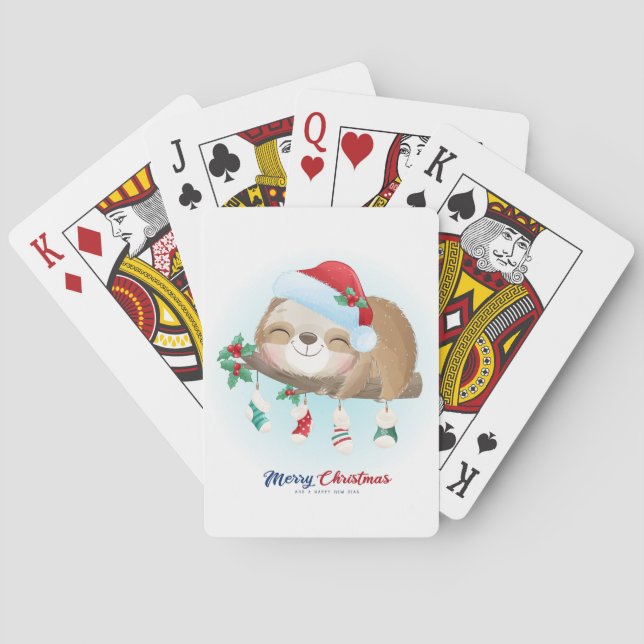 Niedliche Weihnachtsfeige Spielkarten (Rückseite)