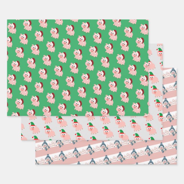 Niedliche Weihnachtsferien Geschenkpapier Set (Set)