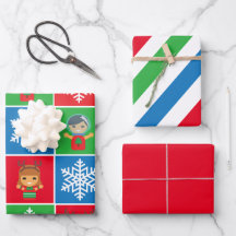 Niedliche Weihnachtsfiguren, die Papierblätter umb