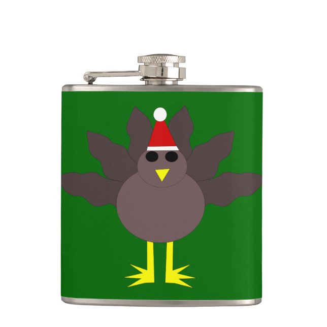 Niedliche Weihnachtsflasche Flachmann (Vorderseite)