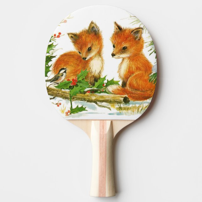 Niedliche Weihnachtsfoxen Tischtennis Schläger (Vorderseite)