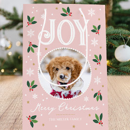 Niedliche Weihnachtsfreude Snowflake Foto Pastel P Mittlere Geschenktüte