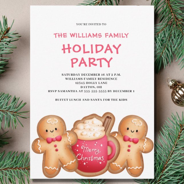 Niedliche Weihnachtsgebäck Kakao-Party Einladung (Von Creator hochgeladen)
