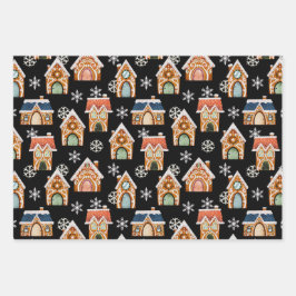 Niedliche Weihnachtsgebäck Kekse Schneeflocken Geschenkpapier Set