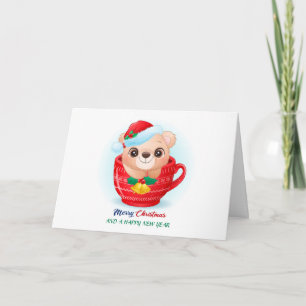 Niedliche Weihnachtsgebäck Weihnachtsmannmütze Feiertagskarte