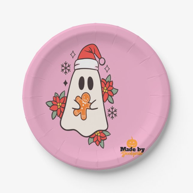 Niedliche Weihnachtsgeister-Tasse | Holiday Ginger Pappteller (Vorderseite)