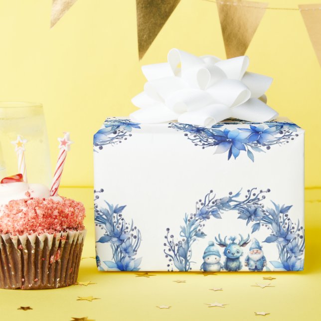 Niedliche Weihnachtsgenossen Geschenkpapier (Geburtstagsparty)