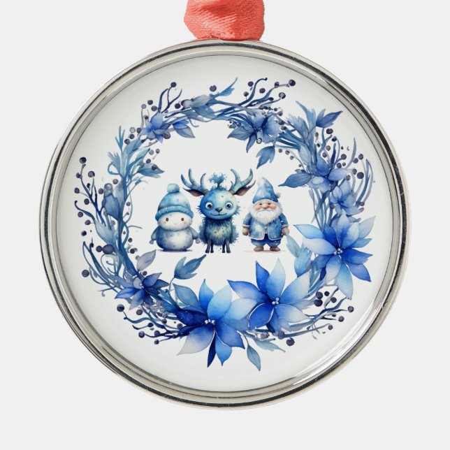 Niedliche Weihnachtsgenossen Ornament Aus Metall (Vorne)